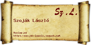 Szoják László névjegykártya