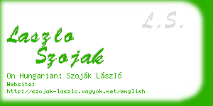 laszlo szojak business card